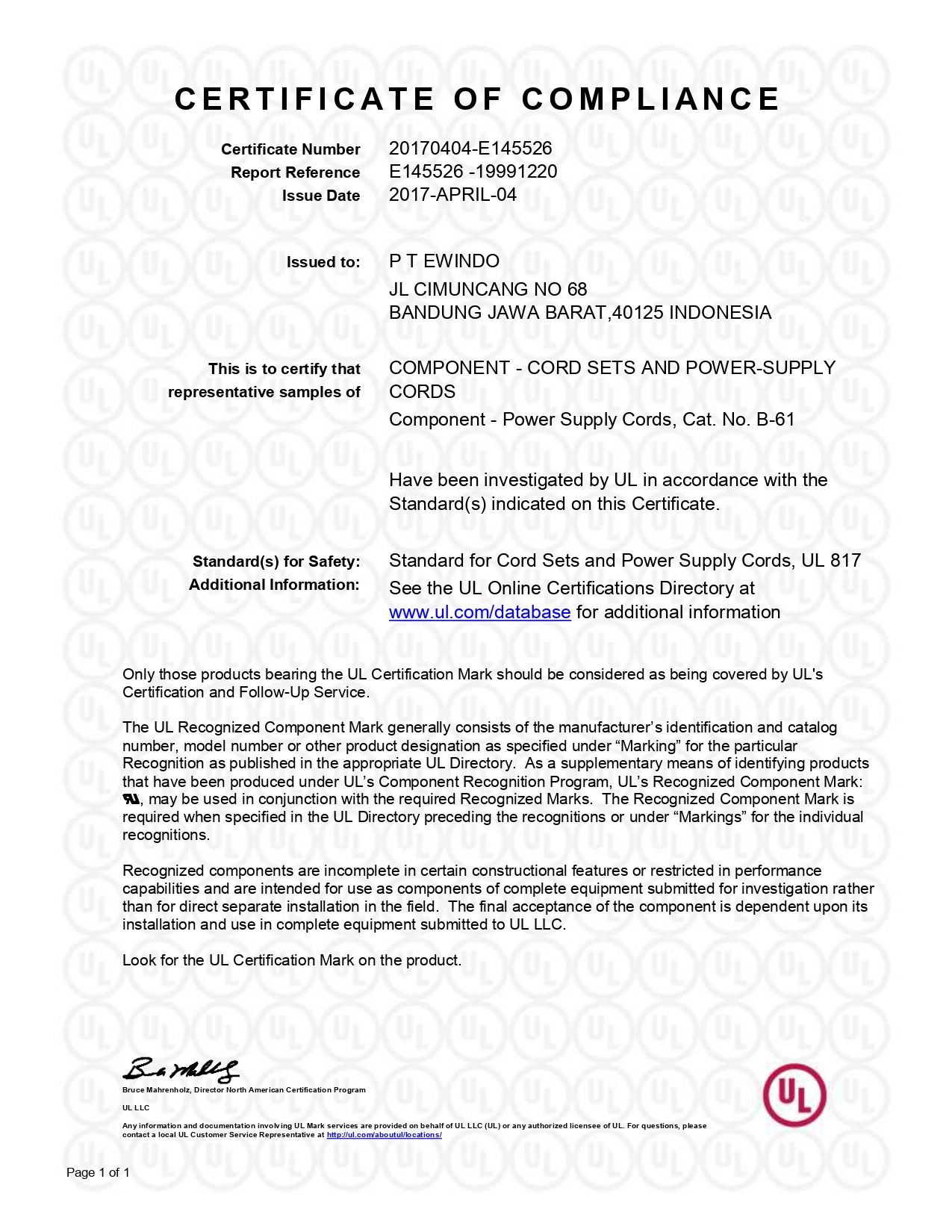 Certificate